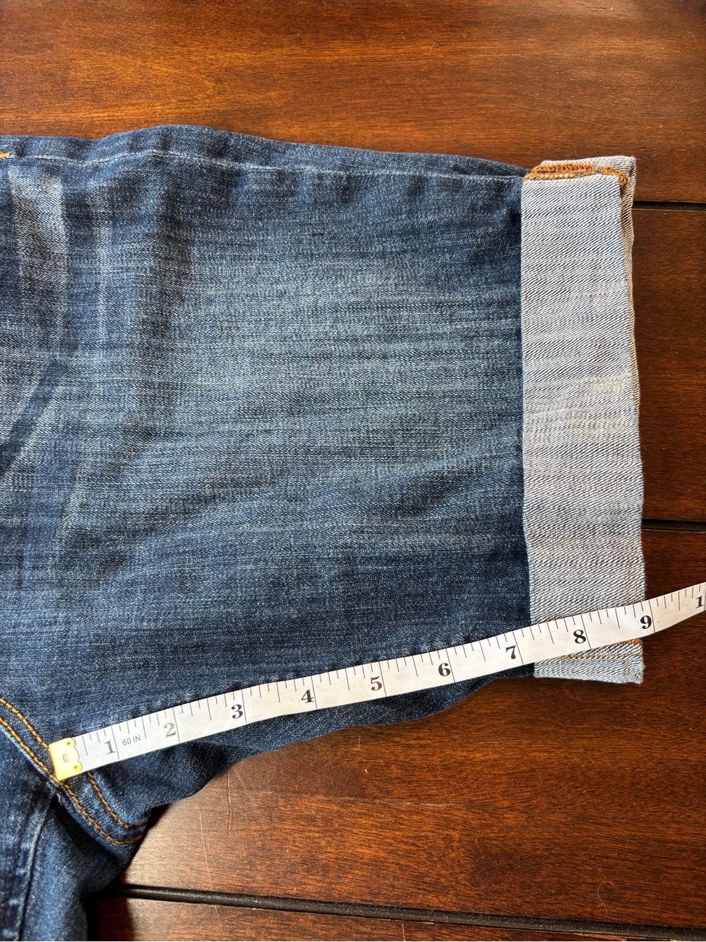 Faded Glory Denim Shorts Size 14 Cuffed Stretch Jean Shorts - Picture 6 of 8